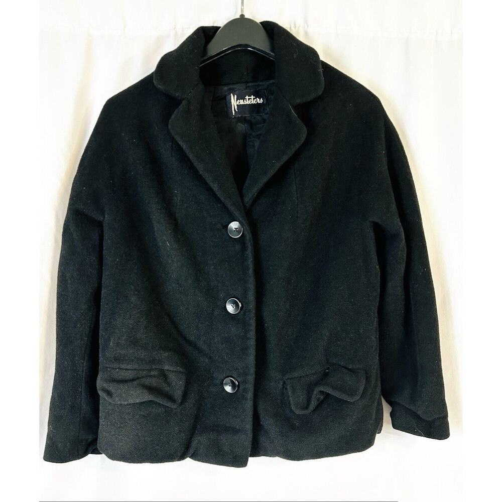 Vintage Neusteters Women's Short Black Star Drift Stroock Wool Jacket Coat M/L